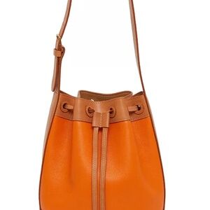 Mansur Gavriel Colorblock Bucket Bag in Orange